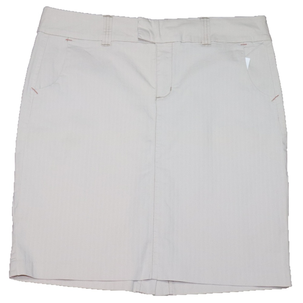 Gap Off White Khaki Pinstripe Skirt Sz 16 NEW